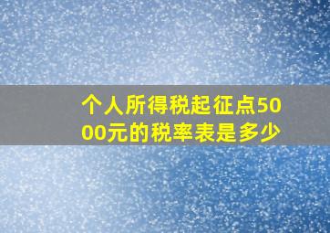 个人所得税起征点5000元的税率表是多少