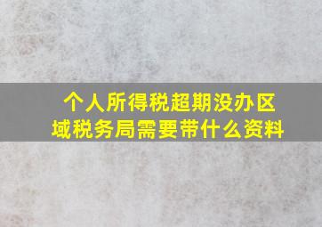 个人所得税超期没办区域税务局需要带什么资料