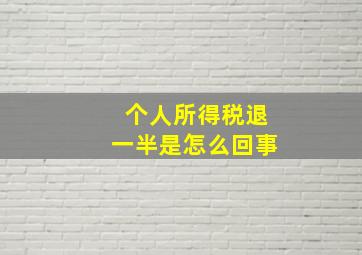 个人所得税退一半是怎么回事