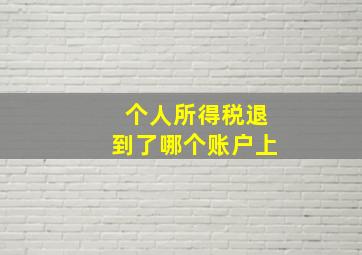 个人所得税退到了哪个账户上