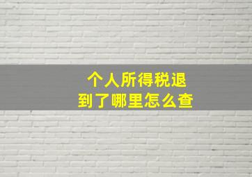 个人所得税退到了哪里怎么查