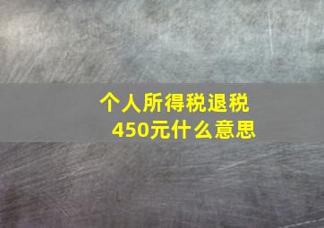 个人所得税退税450元什么意思