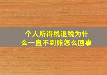 个人所得税退税为什么一直不到账怎么回事