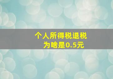 个人所得税退税为啥是0.5元