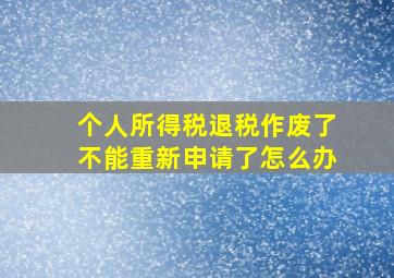 个人所得税退税作废了不能重新申请了怎么办