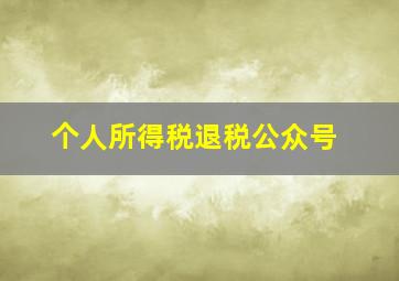 个人所得税退税公众号