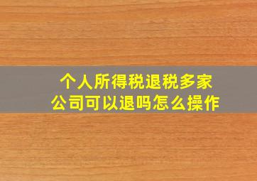 个人所得税退税多家公司可以退吗怎么操作