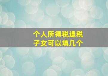 个人所得税退税子女可以填几个