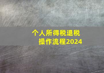 个人所得税退税操作流程2024