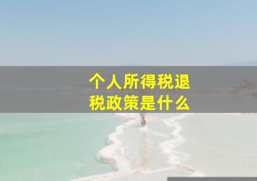 个人所得税退税政策是什么