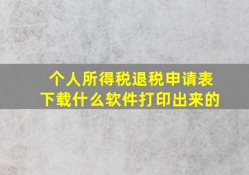 个人所得税退税申请表下载什么软件打印出来的