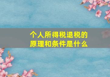 个人所得税退税的原理和条件是什么