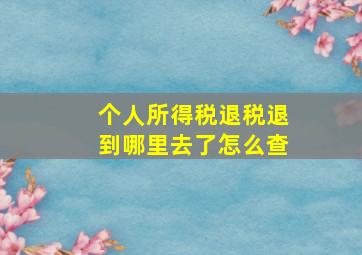 个人所得税退税退到哪里去了怎么查