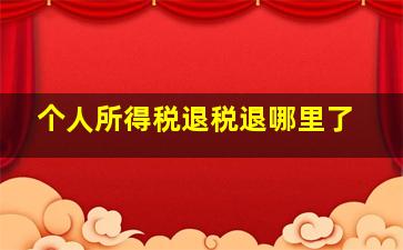 个人所得税退税退哪里了