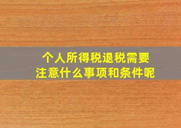 个人所得税退税需要注意什么事项和条件呢