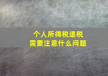 个人所得税退税需要注意什么问题