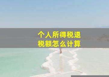 个人所得税退税额怎么计算