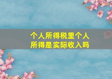 个人所得税里个人所得是实际收入吗