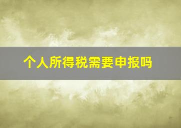 个人所得税需要申报吗