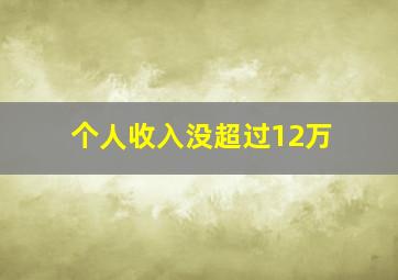 个人收入没超过12万