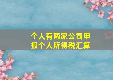 个人有两家公司申报个人所得税汇算