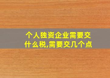 个人独资企业需要交什么税,需要交几个点