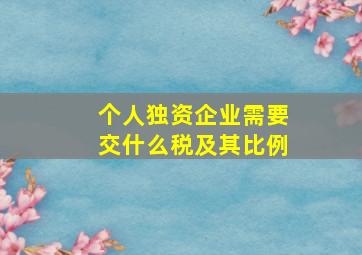 个人独资企业需要交什么税及其比例