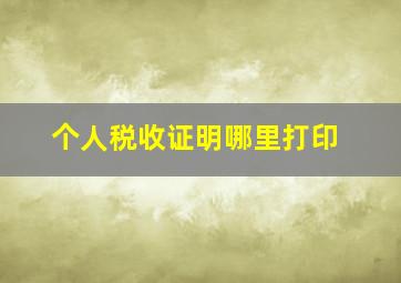 个人税收证明哪里打印