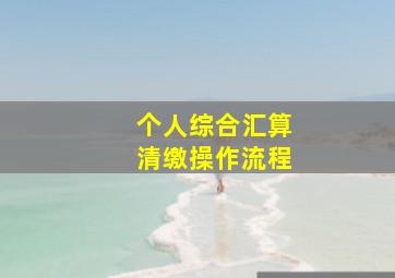 个人综合汇算清缴操作流程