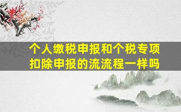 个人缴税申报和个税专项扣除申报的流流程一样吗