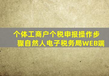 个体工商户个税申报操作步骤自然人电子税务局WEB端