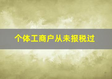 个体工商户从未报税过