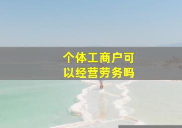 个体工商户可以经营劳务吗