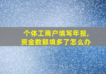 个体工商户填写年报,资金数额填多了怎么办