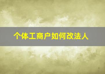 个体工商户如何改法人