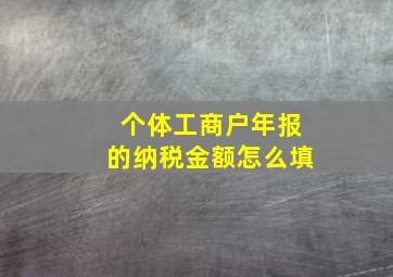 个体工商户年报的纳税金额怎么填