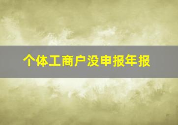 个体工商户没申报年报