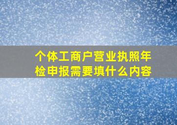 个体工商户营业执照年检申报需要填什么内容