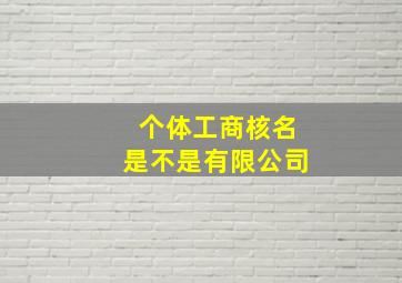 个体工商核名是不是有限公司