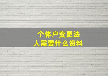 个体户变更法人需要什么资料