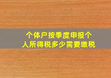 个体户按季度申报个人所得税多少需要缴税