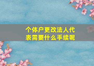 个体户更改法人代表需要什么手续呢