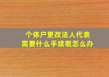 个体户更改法人代表需要什么手续呢怎么办