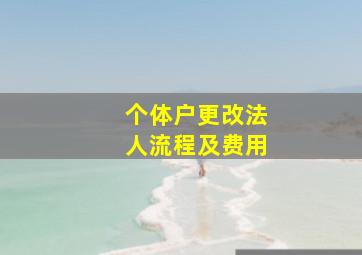 个体户更改法人流程及费用