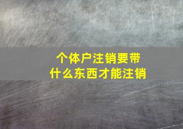 个体户注销要带什么东西才能注销