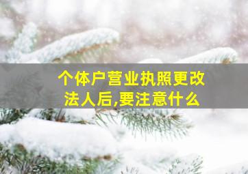 个体户营业执照更改法人后,要注意什么