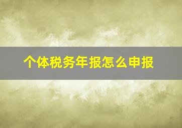 个体税务年报怎么申报