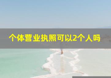 个体营业执照可以2个人吗