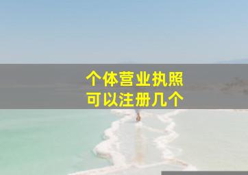 个体营业执照可以注册几个