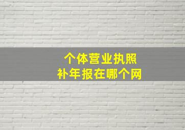 个体营业执照补年报在哪个网